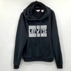 Levi’s Black Hoodie w/Silver Sparkle Logo Size Small
